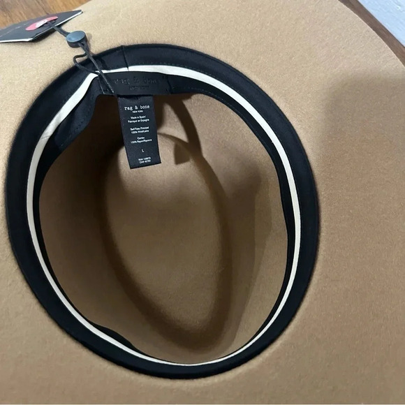 Rag & Bone New York Women's Camel Florence Fedora Hat 100% Wool Size L NWT - Picture 4 of 8